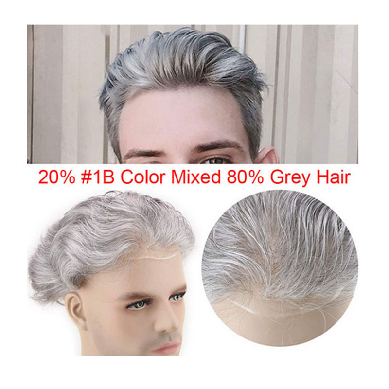 Men's Toupee 10"x8" Human Hair Thin Skin Hairpiece Hair Replacement Wigs Mono Lace Net Base for Men #21 Ash Blonde Color - Image 8