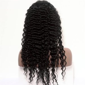 Full Lace Human Hair Wigs Deep Wave Brazilian Remy Human Hair Glueless Full Lace Wig with Baby Hair Bleached Knots Natural Hairline - Image 4