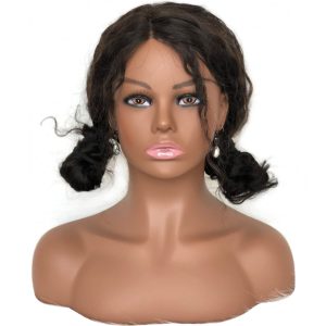 Realistic Female Mannequin Head with Shoulder Manikin PVC Head Bust Wig Head Stand with Makeup for Wigs Display Making,Styling,Sunglasses,Necklace Ear - Image 3