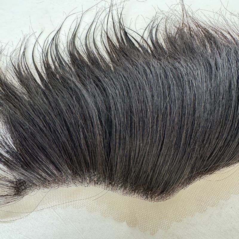 Lace Frontal Toupee 100% Human Hair Hairline r Full French Lace Hairline for Men and Women Male Replacement 1B Natural Black Hair Patch - Image 9