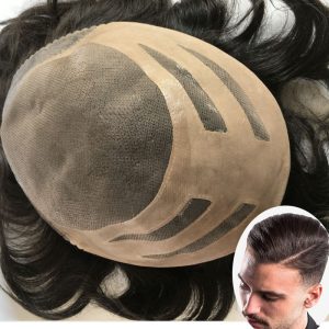 Toupee For Man's Hair Replacement System Wigs With Soft Thin 10"X 8" Mono Lace Hairpiece 90% #5 Brown Human Hair Mixed 10% Grey Hair - Image 25