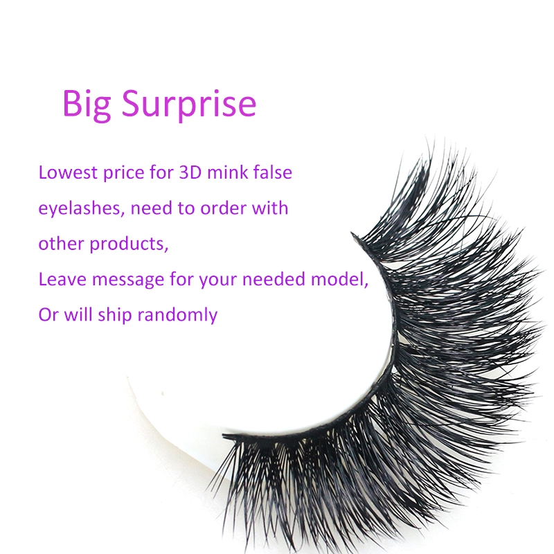 False Eyelashes 3D Mink Fur Siberian Fur Fake Lashes Reusable for Makeup Natural Thick Black Color - Image 2