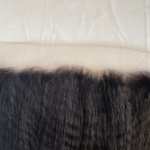 13x6 HD Transparent Human Hair Kinky Straight Lace Frontal with Natural Hairline Ear to Ear Pre-Plucked Full Lace Frontal Closure with Baby Hair Yaki Straight - Image 4