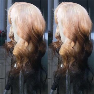 Body Wave Ash Blonde Lace Front Wig Human Hair Brazilian Remy Hair Straight 613 Highlight Brown Lace Front Wig Pre Plucked - Image 2