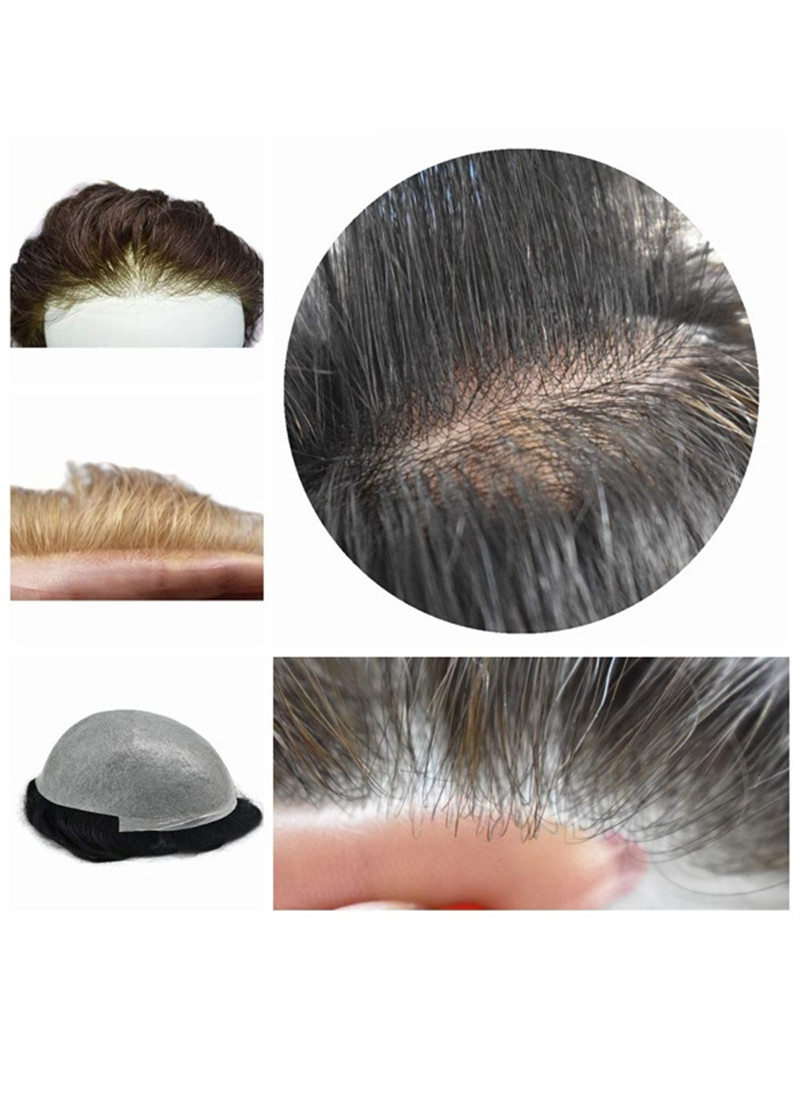 PU V-loop Super Thin Skin Hairpiece Ultra Thin Skin Mens Toupee Invisible Men Hair Replacement Poly Disposable Hairpiece Natural Hairline - Image 13