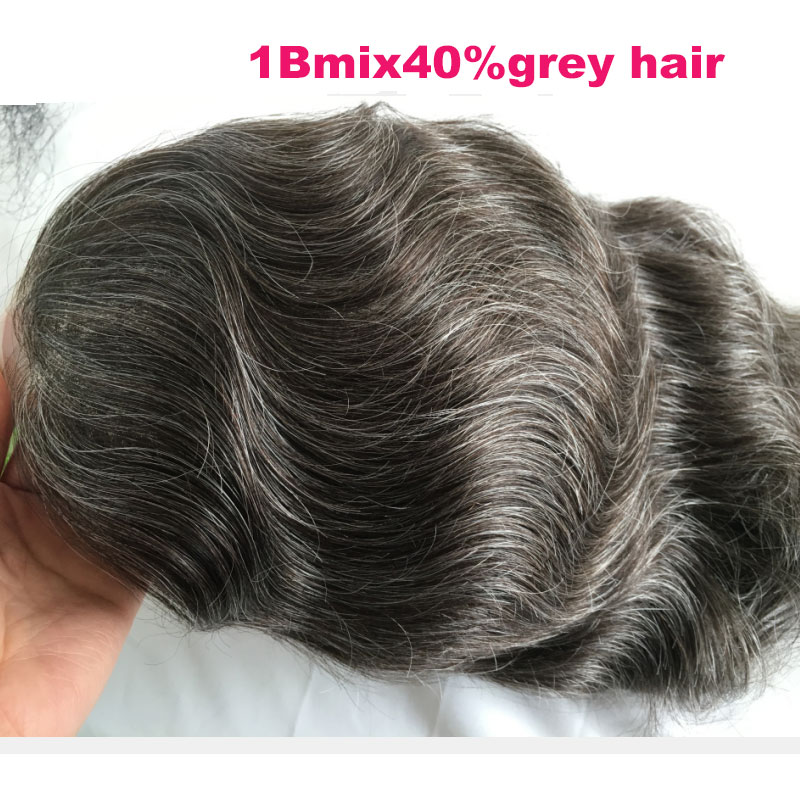 Toupee for Men Human Hair Men's Thin Skin Hair system with French Lace Hair Line Front 8x10 Inches Men Wigs Touppe For Black Men 22# color - Image 24