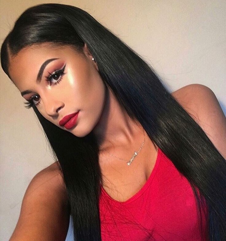 Natural Black (#1 #1B #4) Silk Straight Malaysian Human Hair Wig Lace Front Wigs - Image 5