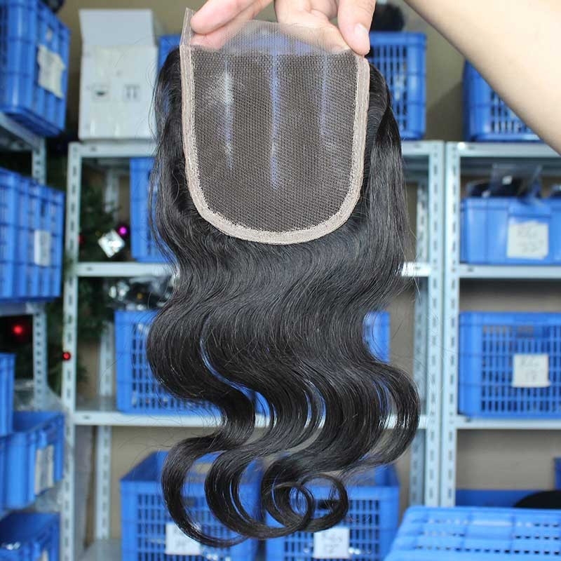 4x4 HD Transparent Lace Closure Body Wave Cambodian Virgin Human Hair Middle Part Lace Closure 4x4 inchs Natural Color