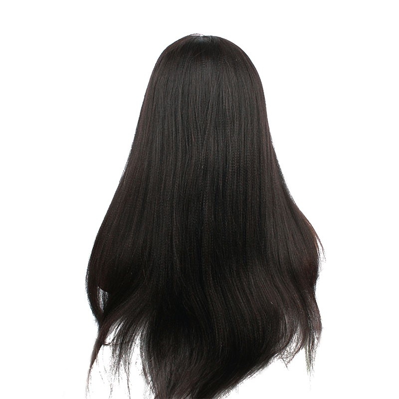 Lace Wigs With Baby Hair Natural Black Light Yaki Lace Front Wig Human Hair Bleached Knots Pre-Plucked Natural Hair Line - Image 5