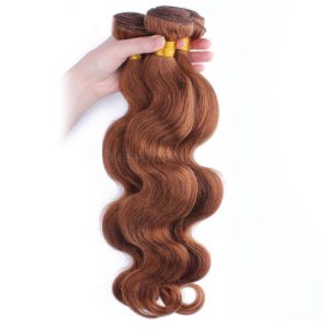 Color #30 Medium Brown Brazilian Remy Hair Body Wave Hair Weave 3 Buddles - Image 3