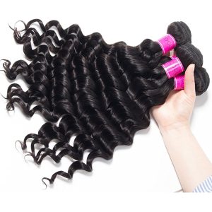 4x4 Middle Part Lace Closure Peruvian Remy Hair Loose Deep Wave Peruvian Remy Hair Deep Wave Lace Closure - Image 5