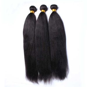 Hair Bundles Italian Yaki Brazilian Human Hair Weaves 3Bundles Natural Color - Image 4