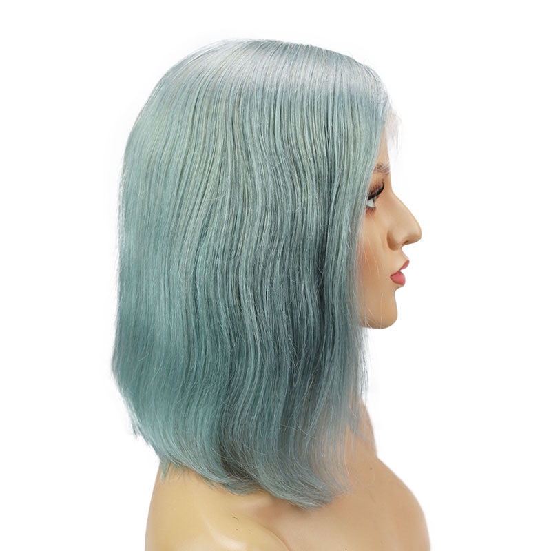 13x6 Light Green Human Hair Middle Deep Part Lace Front Wigs 150 Density Brazilian Human Hair Wig Bleached Knots - Image 2