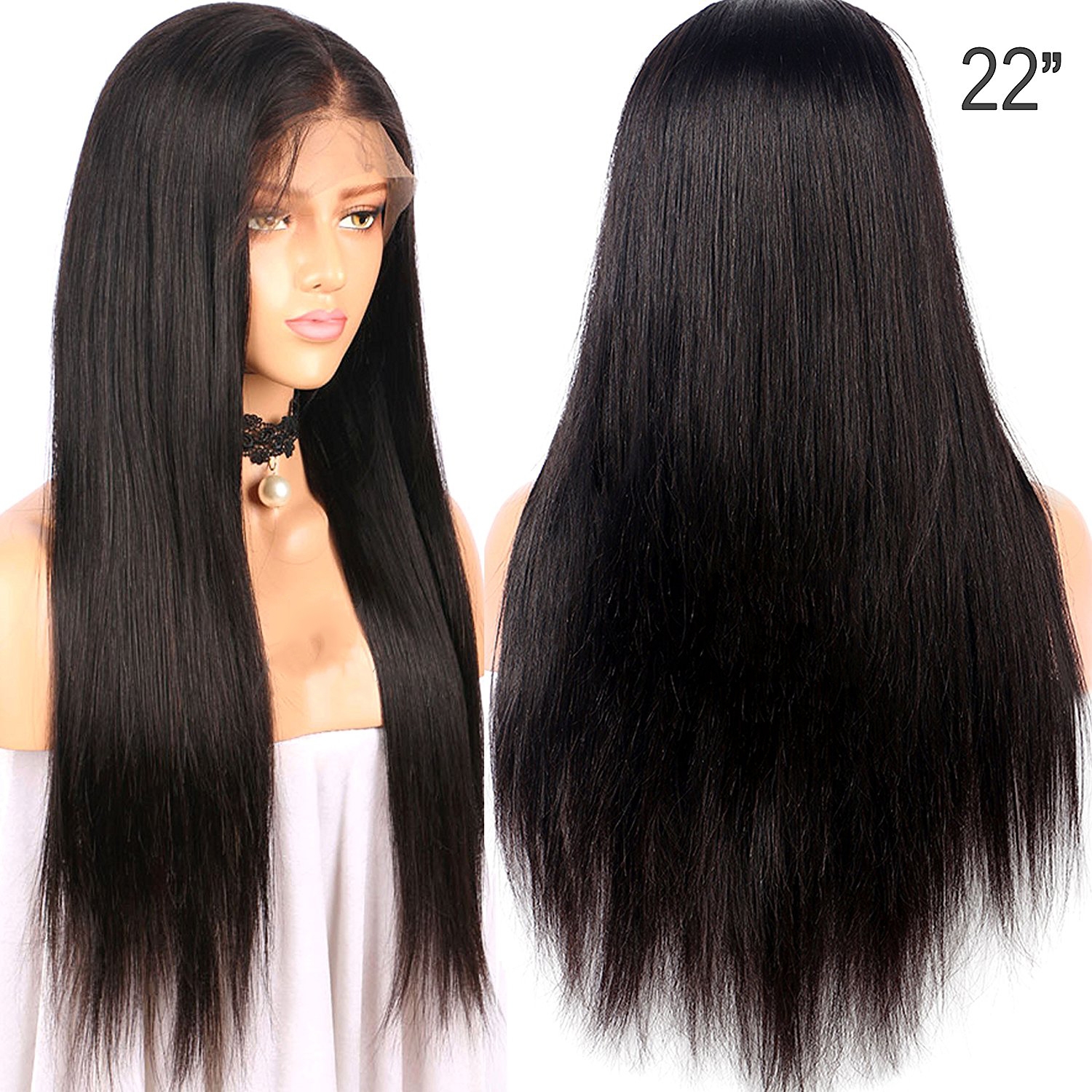 13x6 Lace Front Wig 150% Density Full Lace Frontal Wigs Human Hair Long Straight Lace Front Wigs for Black Women Pre Plucked Hairline Natural - Image 3