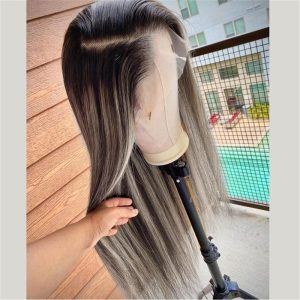 Human Hair Piano Ombre Color Highlight Lace Front Wig - Image 2