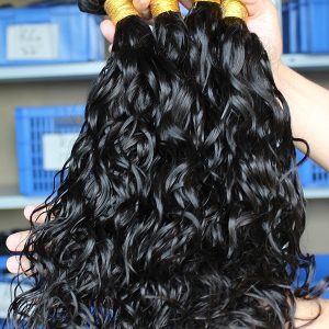 Alternative view of Natural Color Peruvian Human Hair Water Wave Hair Weave 4pcs Bundles