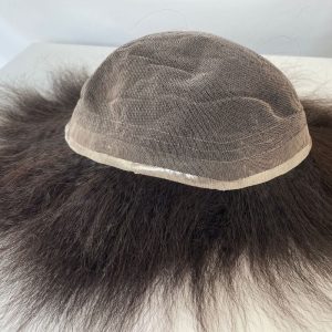 Pwigs Toupee for Men Full French Full Lace Cap Base European Human Hair Men Toupee Natural Hairline Hair System 1B Hair Men Wigs - Image 6