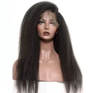 Alternative view of Natural Hair Wigs 250% Density Kinky Straight Hair Baby Hair Bleached Knots Pre Plucked Lace Front Wigs For Black Women