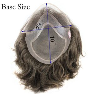 Alternative view of Men's Wig Human Hair Hairpiece Toupee Super Thin Skin Hair Replacement (#7 Light Ash Brown)