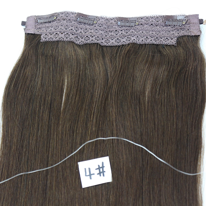 Brazilian Human Hair Flip Hair Extension Color #4 Flip In Hair Extension Straight Hair - Image 3