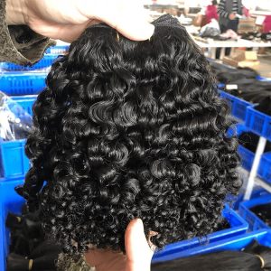 Vendor Kinky Curly Burmese Curly Hair Weft Raw Virgin Brazilian Hair For Black Women Hair Bundle Human  Hair Bundles Curly 100% Remy Hair Extension Human Weave 3 Bundle - Image 4