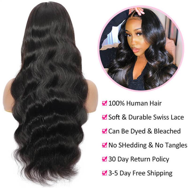 Body Wave Hd Invisible 13*6 Lace Front Human Hair Wigs Pre Plucked Brazilian Virgin Hair - Image 5