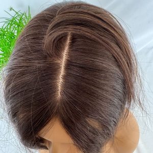 Brown 7x13cm Silk Base Human Hair Topper With Clips In Silk Top 100%  Cambodian Human  HairToupee for Women Hairpiece - Image 5