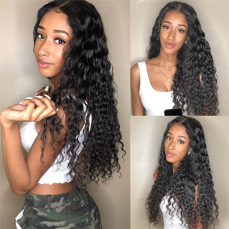 360 Lace Frontal Wig Human Hair 150% Density Glueless Deep Wave Wig Beauty Supply For Sale - Image 4