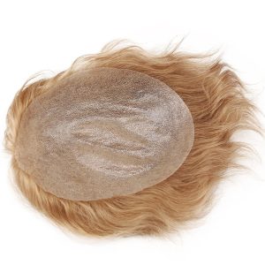 European Virgin human Hairpiece for Men’s Toupee Ultra Transparent Thin Skin PU Replacement Hair Pieces 10”x8” Base Size #21 Color - Image 3