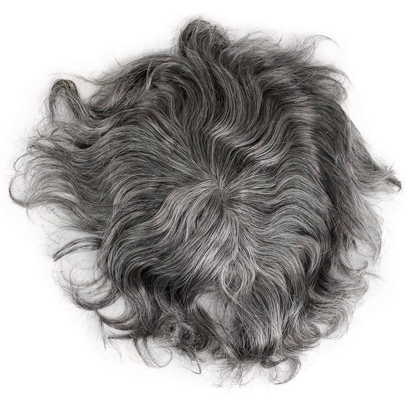 Pwigs Hairpiece Full French Lace Mens Toupee Bleached Knots Men Toupee Human Hair Wig Indian Remy Hair System Breathable 8x10 Toupee 18# Color - Image 21