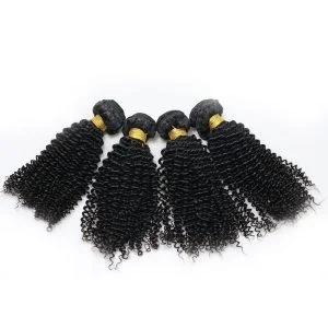 Afro Kinky Curly Human Hair Bundles Peruvian Hair Weave 4 Bundles Natural Color Remy Hair Extensions - Image 2