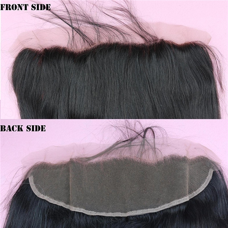 Malaysian Human Hair Bleached Knots Lace Frontals Closure 13x4 Straight Swiss Lace Unprocessed Hair 14inch - Image 2