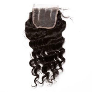 Loose Wave 4x4 Lace Closure With Baby Hair Free Part Brazilian Remy Hair - Image 4