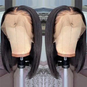 8-16inch Short Straight Bob Wig Lace Front Human Hair Wigs For Black Women 150% Density Remy Brazilian Bob Lace Wig Pre Plucked - Image 6