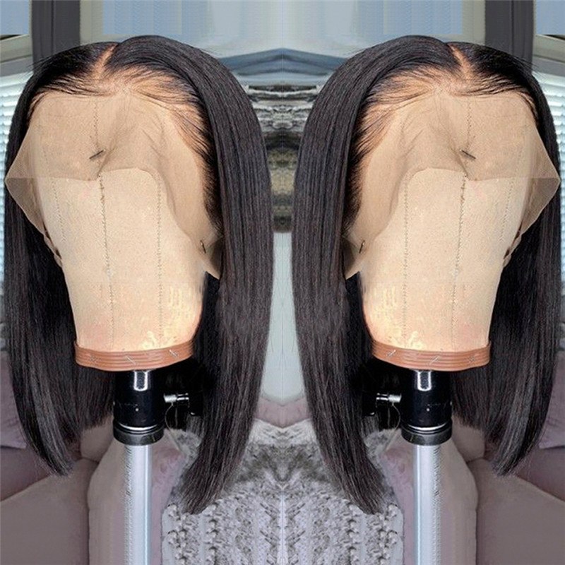 8-16inch Short Straight Bob Wig Lace Front Human Hair Wigs For Black Women 150% Density Remy Brazilian Bob Lace Wig Pre Plucked - Image 6