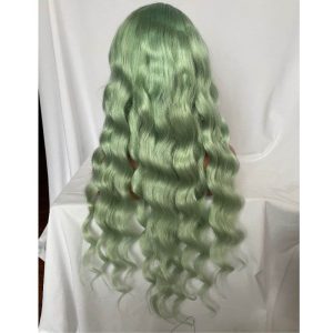 Green Hair Transparent Lace Wigs Mint Green Colored Body Wave Human Hair Lace Wigs Brazilian Remy Ombre Human Hair Wigs For Women - Image 7