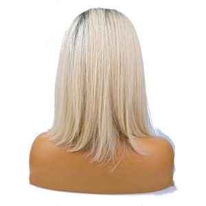 Lace Front Bob Wig With Blonde Dark Root Color - Image 6