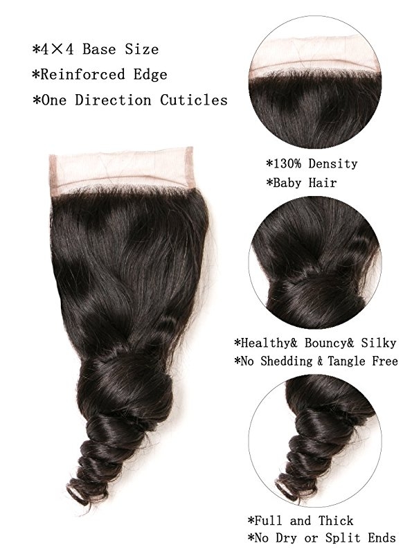 Loose Wave Bundles With Closure Frontal 4x4 Weave Wet and Wavy Brazilian Raw Virgin Human Hair Extension - Image 5