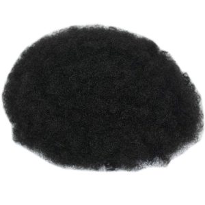 Pwigs Hairpiece Afro Toupee For Black Men Full French Lace Hairpieces African American Afro Kinky Curly Wave Units 150% Density Black Color - Image 3