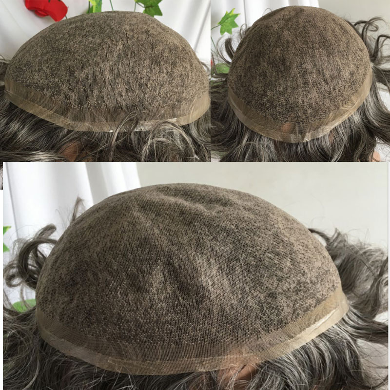 Full Franch Lace Base Toupee for Men 10x8" Human Hair pieces Men's Toupee Replacement System Men Wigs Human Hair Pieces 1B/80 Color - Image 26