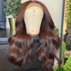 Alternative view of Body Wave #3 Brown Human Hair Wigs For Women Peruvian Remy Hair 13x4 Brown Closure Wig 8-28inch Glueless Lace Wigs 150% Density