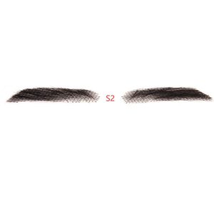 Fake Eyebrow Swiss Lace Invisible Eyebrows For Women and Men Black Color 100% Human Hair Full Hand Tied Eyebrow Hair - Image 8