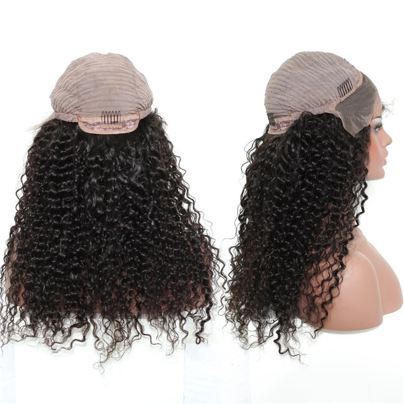 300% High Density Lace Front Wigs Deep Curly Brazilian Lace Front Human Hair Wig for Black Women Natural Color - Image 3