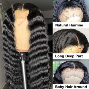 150% Density Deep Wave Frontal Wig 8-26inch 13x4 Lace Front Human Hair Wigs For Women Brazilian Remy Hair 4x4 Lace Closure Wig - Image 4