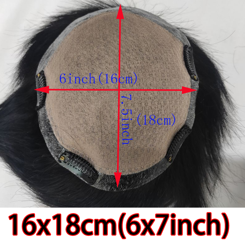 Men Toupee Silk Base Wigs For Men Short Hair PU Silk Base Toupee Human Hair Toupee For Men Hair pieces Transparent skin Hair Replacement Natural Hair - Image 5