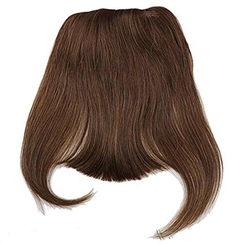 Clip-in Front Hair Bangs Full Fringe Short Straight Hairpieces Brazilian Virgin Human Hair Extensions for women 6-8inch (#4) - Image 2