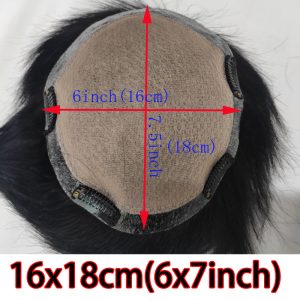 Pwigs Toupee For Men Silk Base Toupee Real Human Hair Replacement System For Men Hair pieces Natural Hairline Clip in Crown 1B Color - Image 5