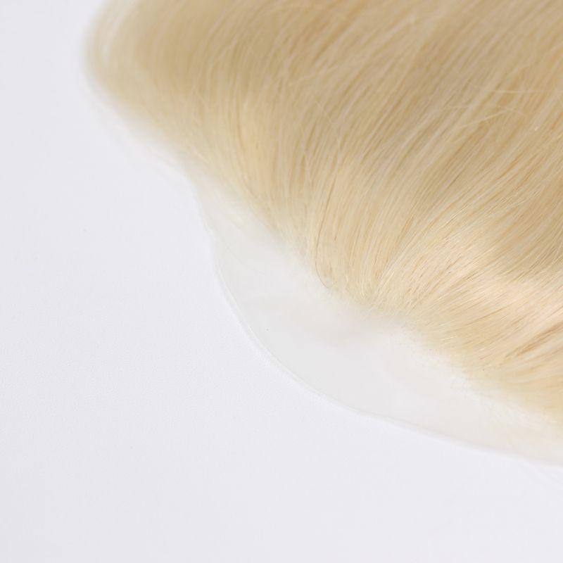 V Loop Front Hairline Full PU Long Hairline Toupee 100% Human Hair Hair Piece 100% Human Hairpiece for Men and Women Male Replacement 613 Blonde Hair Patch - Image 9
