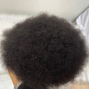 Pwigs Hairpiece Afro Toupee For Black Men Full French Lace Hairpieces African American Afro Kinky Curly Wave Units 150% Density Black Color - Image 4