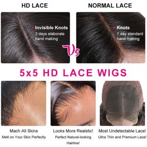 Loose Deep Wave Middle Part 5X5 Hd Closure Wigs Quality Wigs Long Human Hair 30 Inch Wig - Image 5